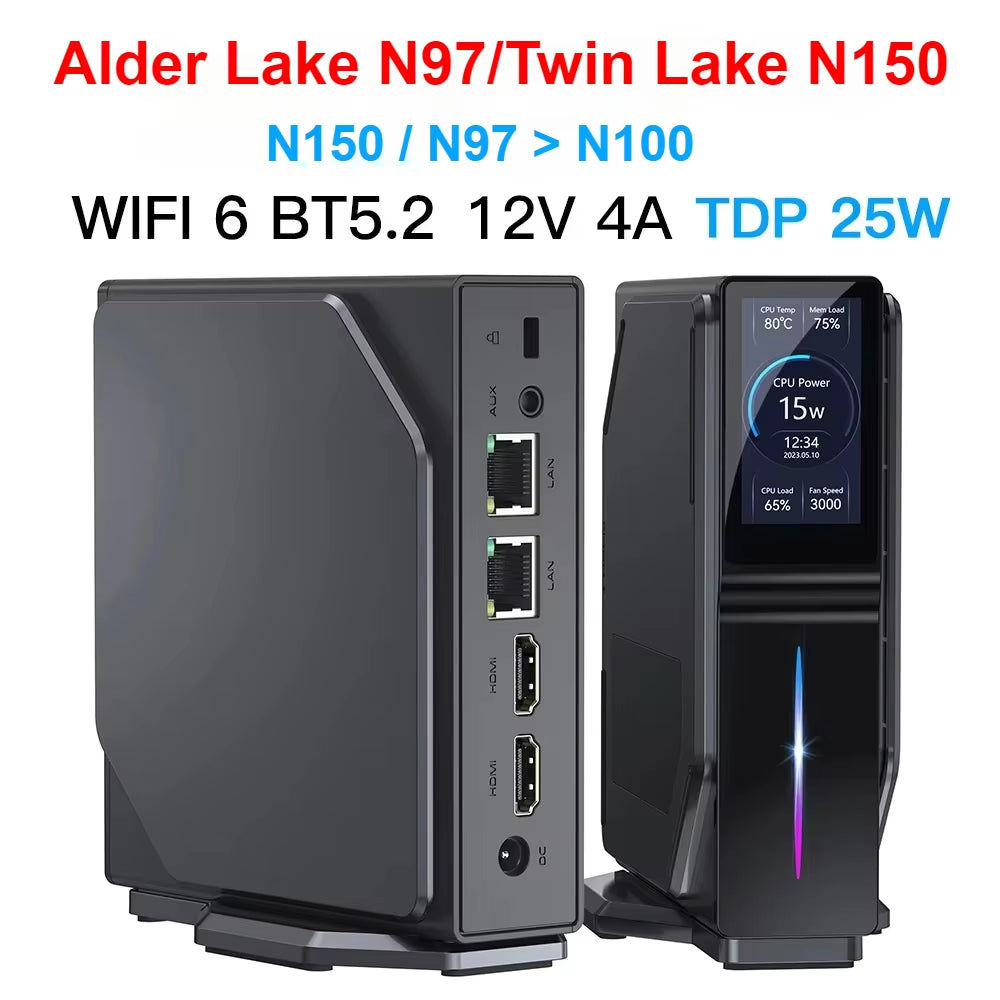 S1 Alder Lake N97 MINI PC Twin Lake N150 DDR4 3200Mhz 16GB 512GB SSD Win11 WIFI6 BT5.2 MINI PC Gamer Computer VS N100