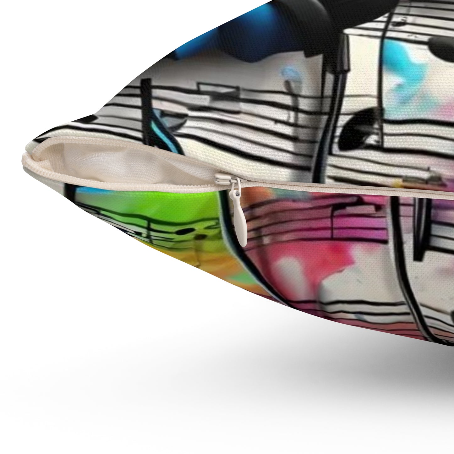 Musical Vibes Pillow, Music Lover Gift, Home Decor, Couch Pillow, Colorful Cushion, Unique Music Pillow