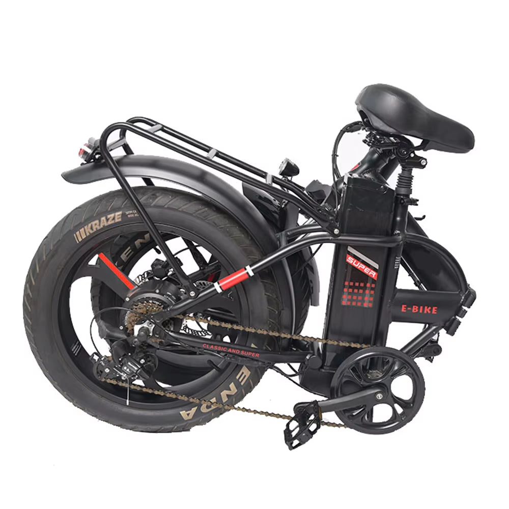 Long Range Dual Battery 20" Fat Tire Adult Mountain Electric Folding Bicycle Bike with 350W 500W 1000W Motor Folding E Bike 500W
