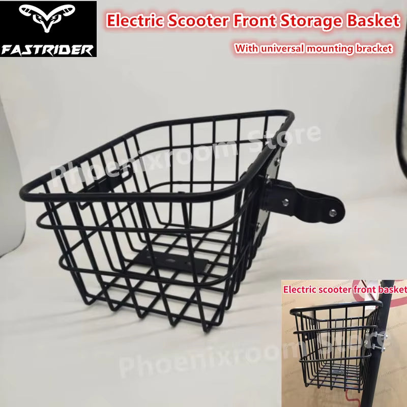 Stainless Head Handle Basket for Electric Scooter Bike Front Rear Storage Basket Mountain Bike Basket with Mounting Bracket