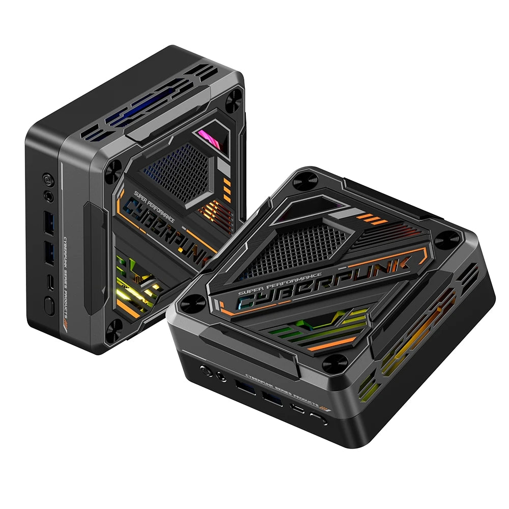 MN57U AMD Ryzen 7 5700U Mini PC 16GB RAM 512GB SSD WIFI6 BT5.2 Windows 11 Pro 4K Triple Display RGB Light Effect Mini Computer Desktop PC