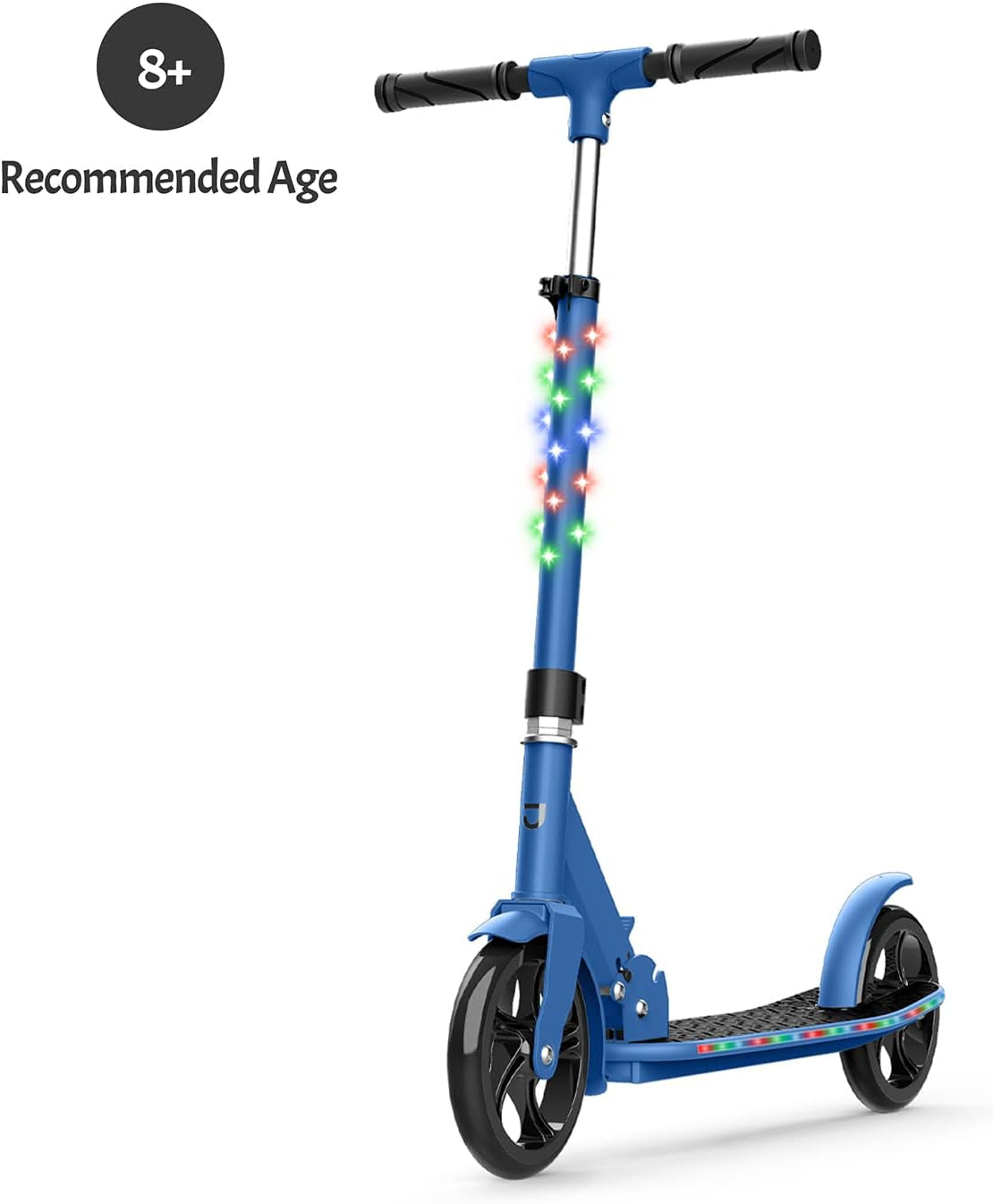 2-Wheel Kick Scooter, Sturdy Wide Deck, Height Adjustable Handlebar, Rear Brake, Easy-Folding Mechanism, 8 Inch Wheels