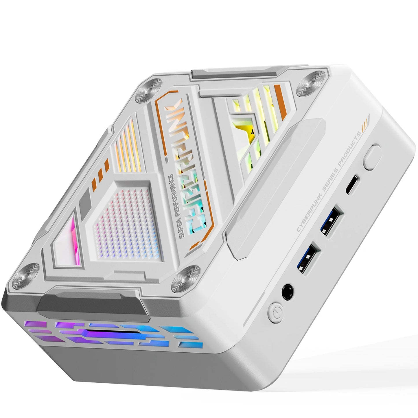 MN57U AMD Ryzen 7 5700U Mini PC 16GB RAM 512GB SSD WIFI6 BT5.2 Windows 11 Pro 4K Triple Display RGB Light Effect Mini Computer Desktop PC