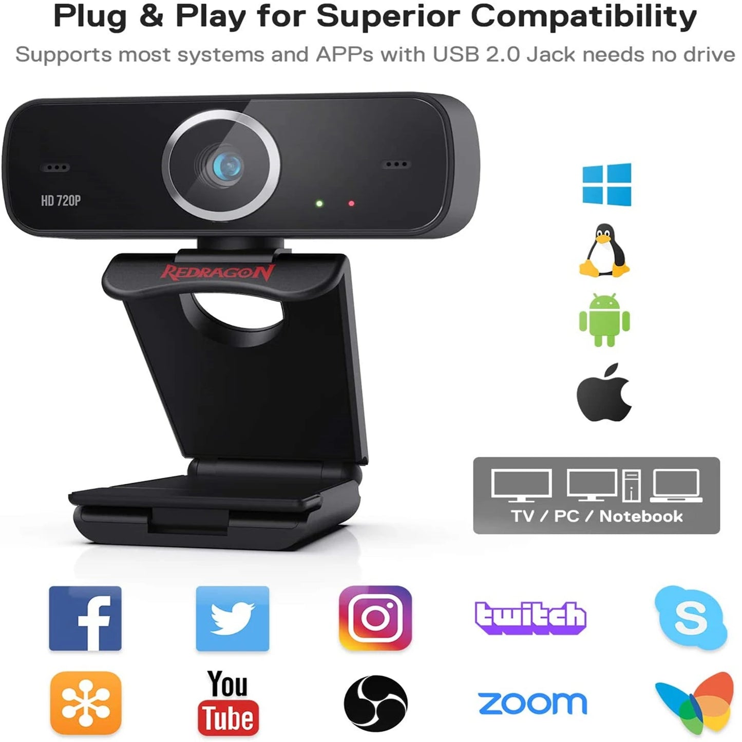Redragon GW600 720P Webcam