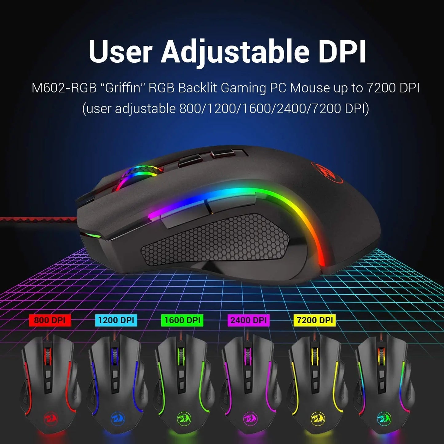 Redragon Keyboard Mouse Set K552-RGB-BA Mechanical Gaming Keyboard and Mouse Combo Wired RGB LED 60% for Windows PC Gamers