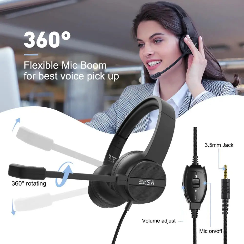EKSA H12 Wired Headphones with Microphone