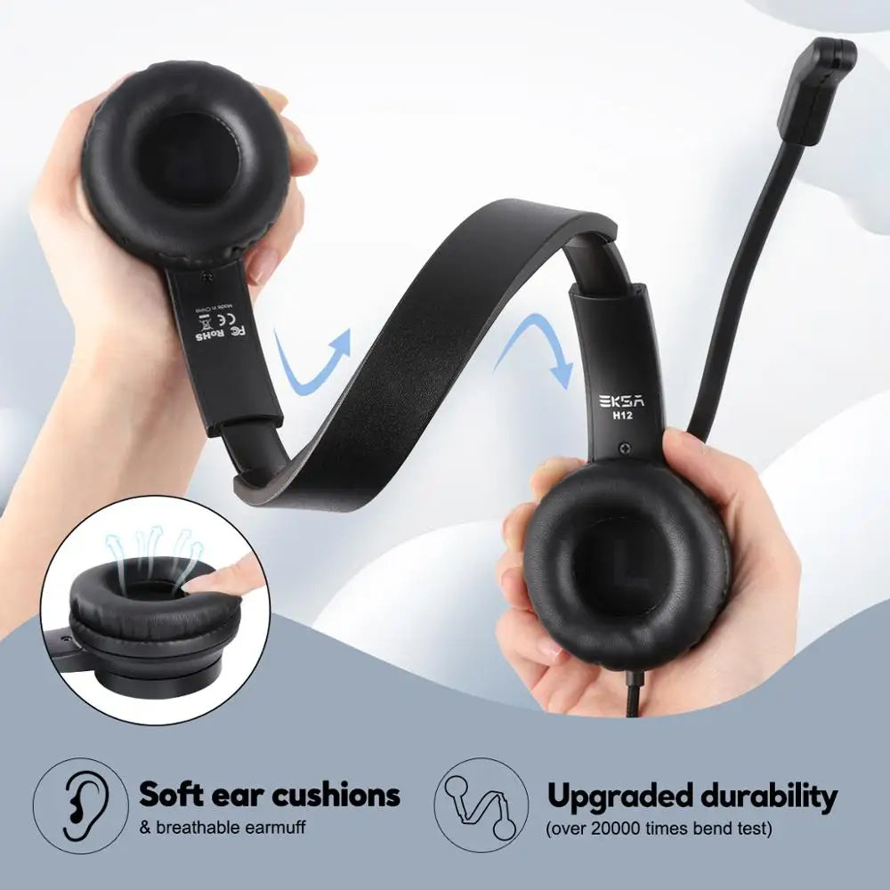 EKSA H12 Wired Headphones with Microphone