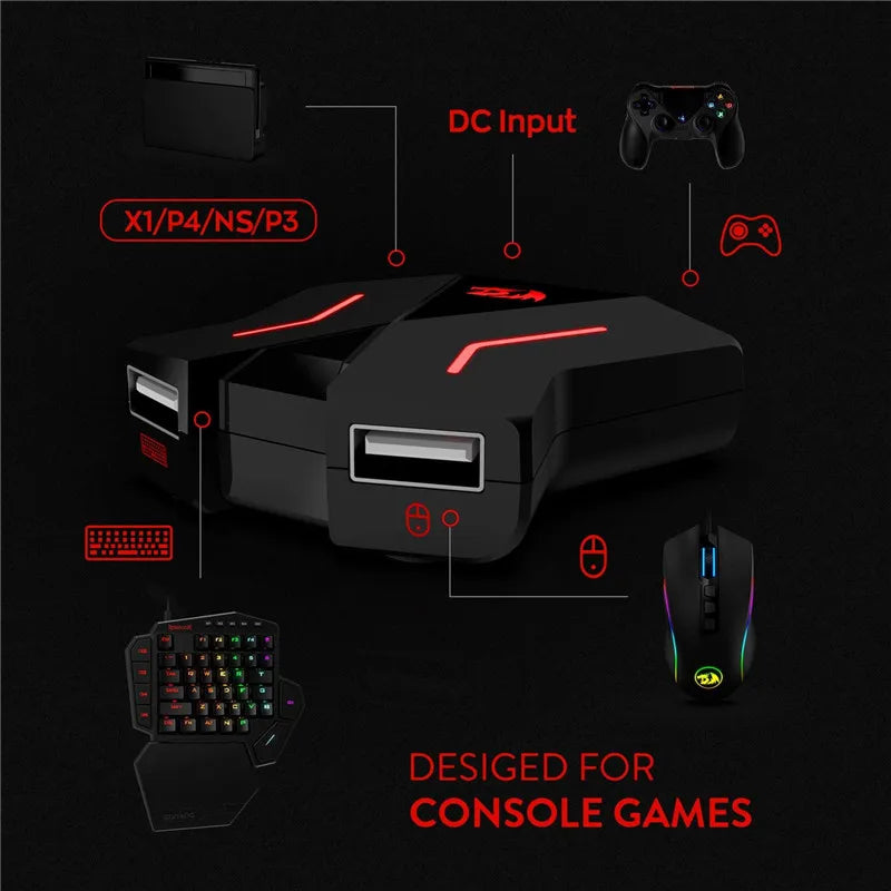 Redragon GA200 Keyboard And Mouse Converter for Xbox One/PS4/Switch