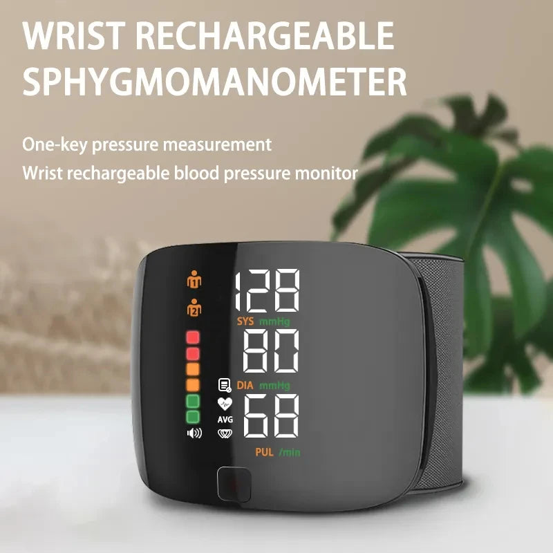 Wrist Type Blood Pressure Monitor LED Display Fast Measurement Digital Tensiometer
