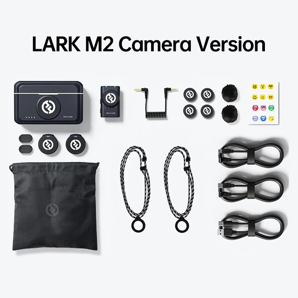 Hollyland Lark M2 Wireless Lavalier Microphone for iPhone Camera 300m Range Noise