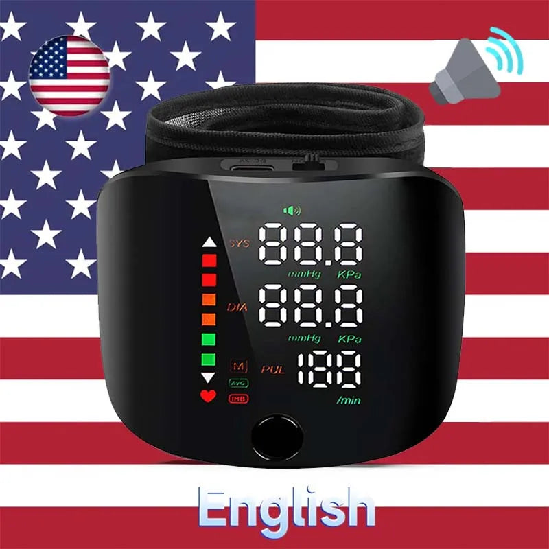 Wrist Type Blood Pressure Monitor LED Display Fast Measurement Digital Tensiometer