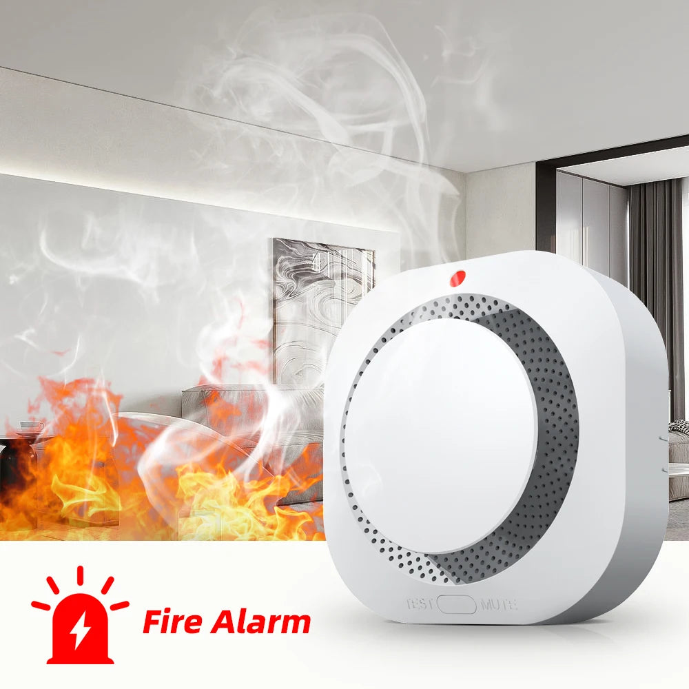 Independent Smoke Detector Sensor For Home Warehouse Security Smart Smoke Fire Alarm