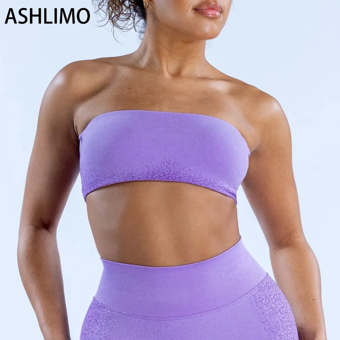 Bandeau Bra Sports Padded Crop Top Push-up Workout