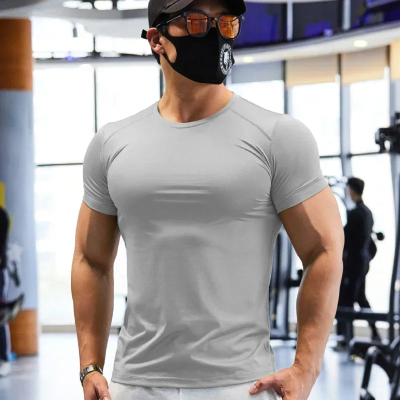 Gym T-shirt Man Plus Size Dry Fit Men's
