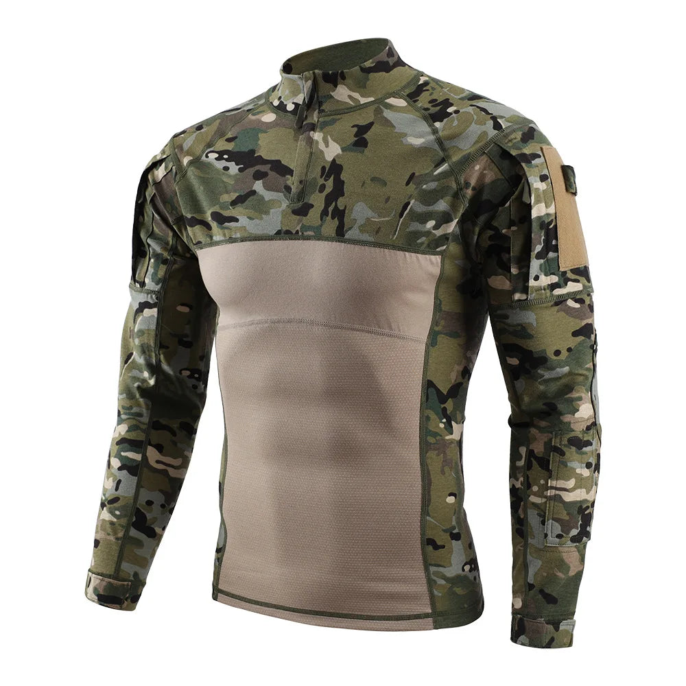 ESDY Men's Military Tactics Shirts Camouflage Frog