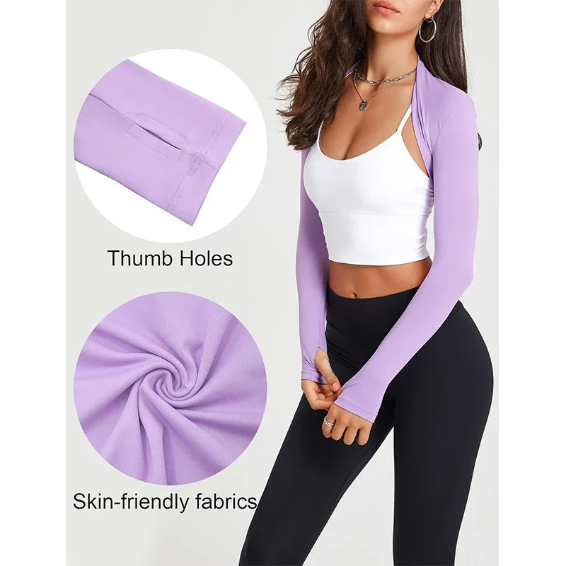 Aiithuug Workout Ballet Shrug Arm Sleeves