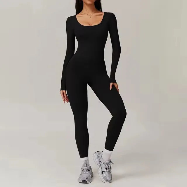 Sexy Back V Jumpsuit Gym One-Piece Suit Women Halterneck
