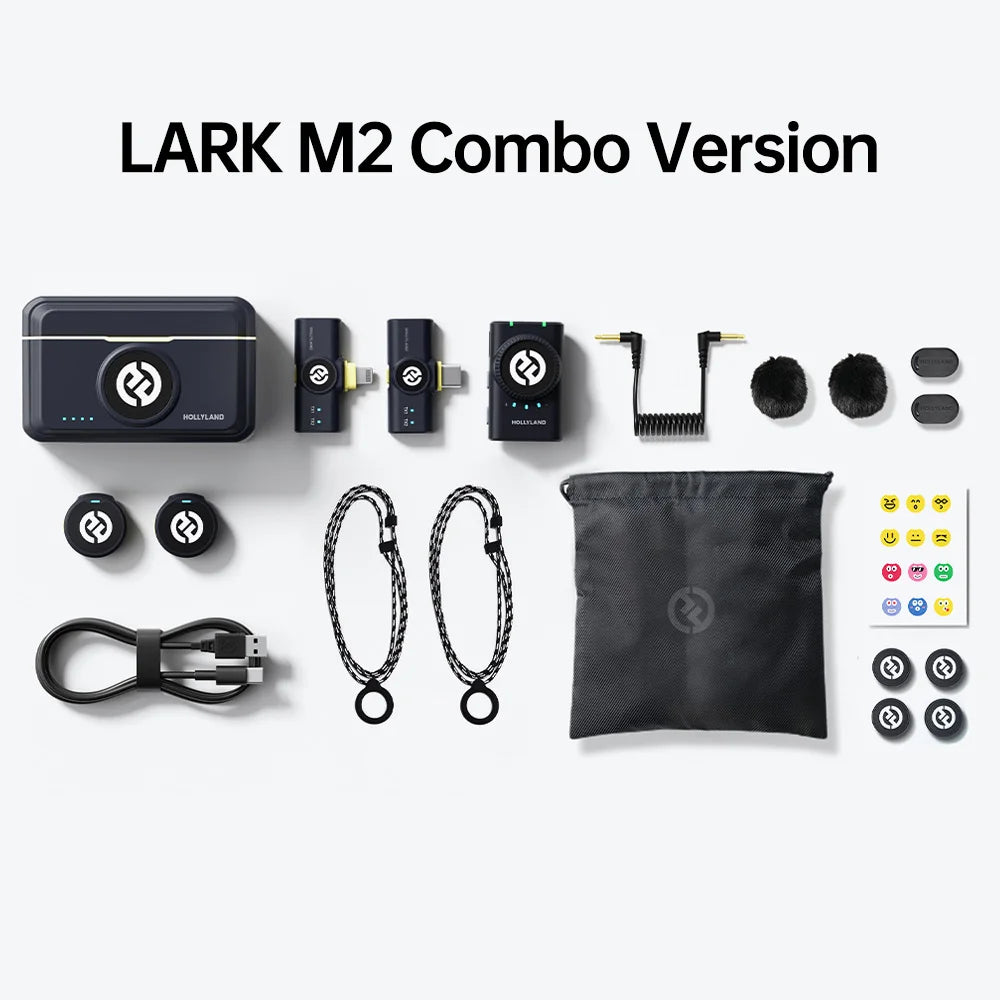 Hollyland Lark M2 Wireless Lavalier Microphone for iPhone Camera 300m Range Noise