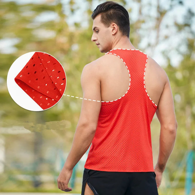 5 Colors Men's Marathon Running Quick Dry Training Top Mesh