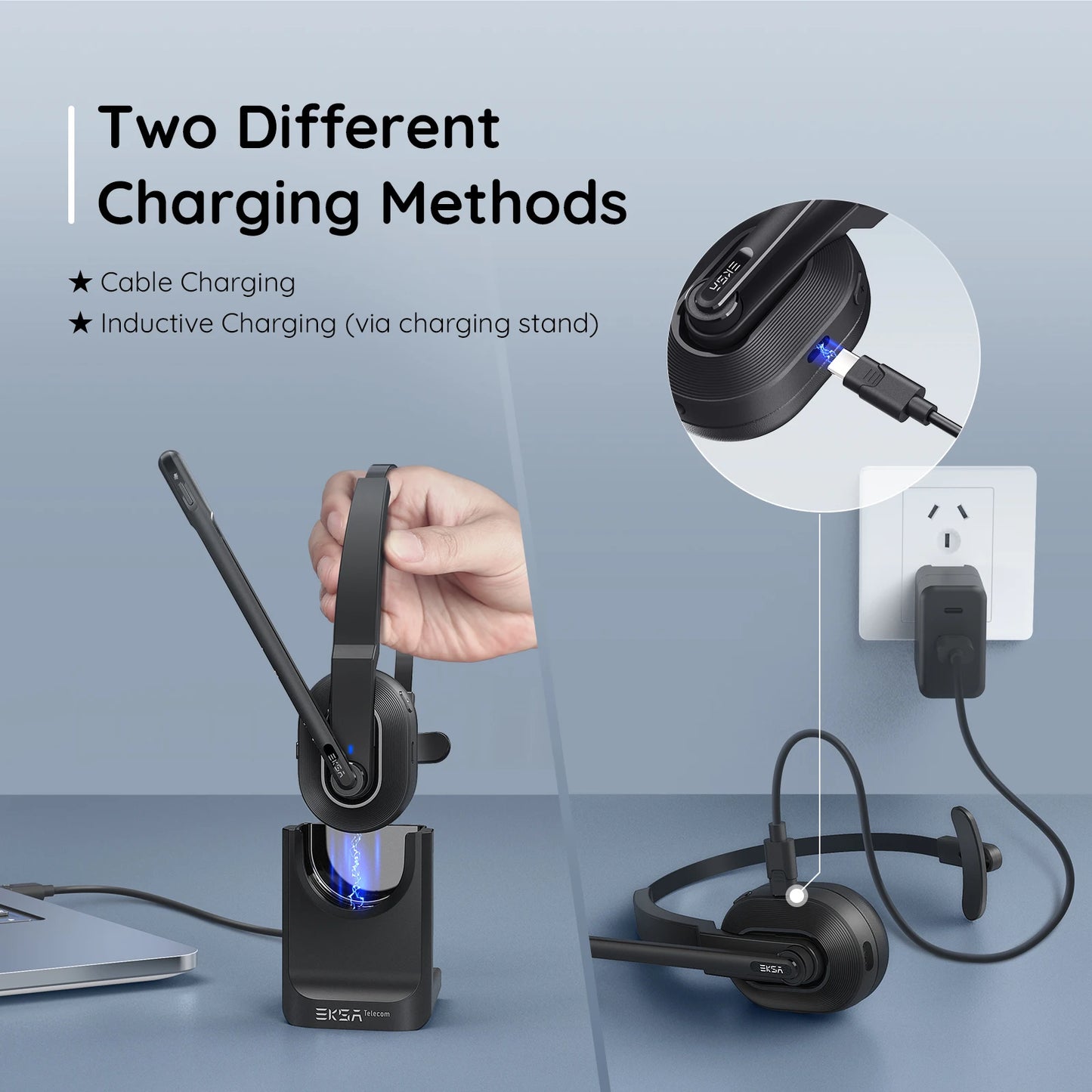 EKSA - H5 Bluetooth 5.0 Headsets, PC Wireless Headphones
