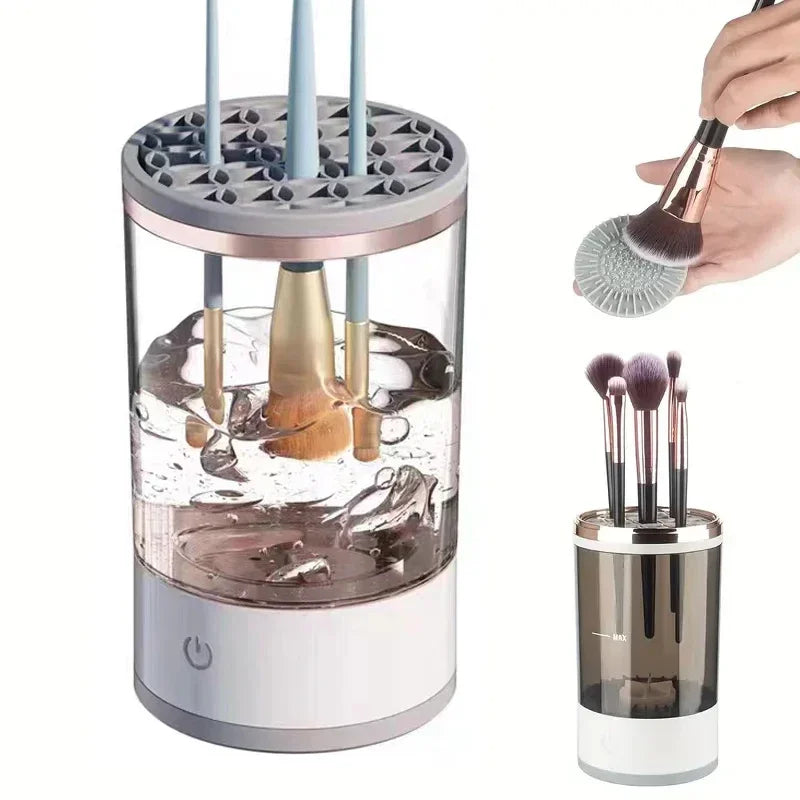 USB Plug Portable Electric Makeup Brush Cleaner with Rubber