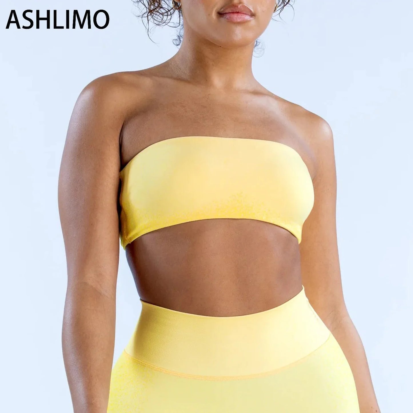 Bandeau Bra Sports Padded Crop Top Push-up Workout