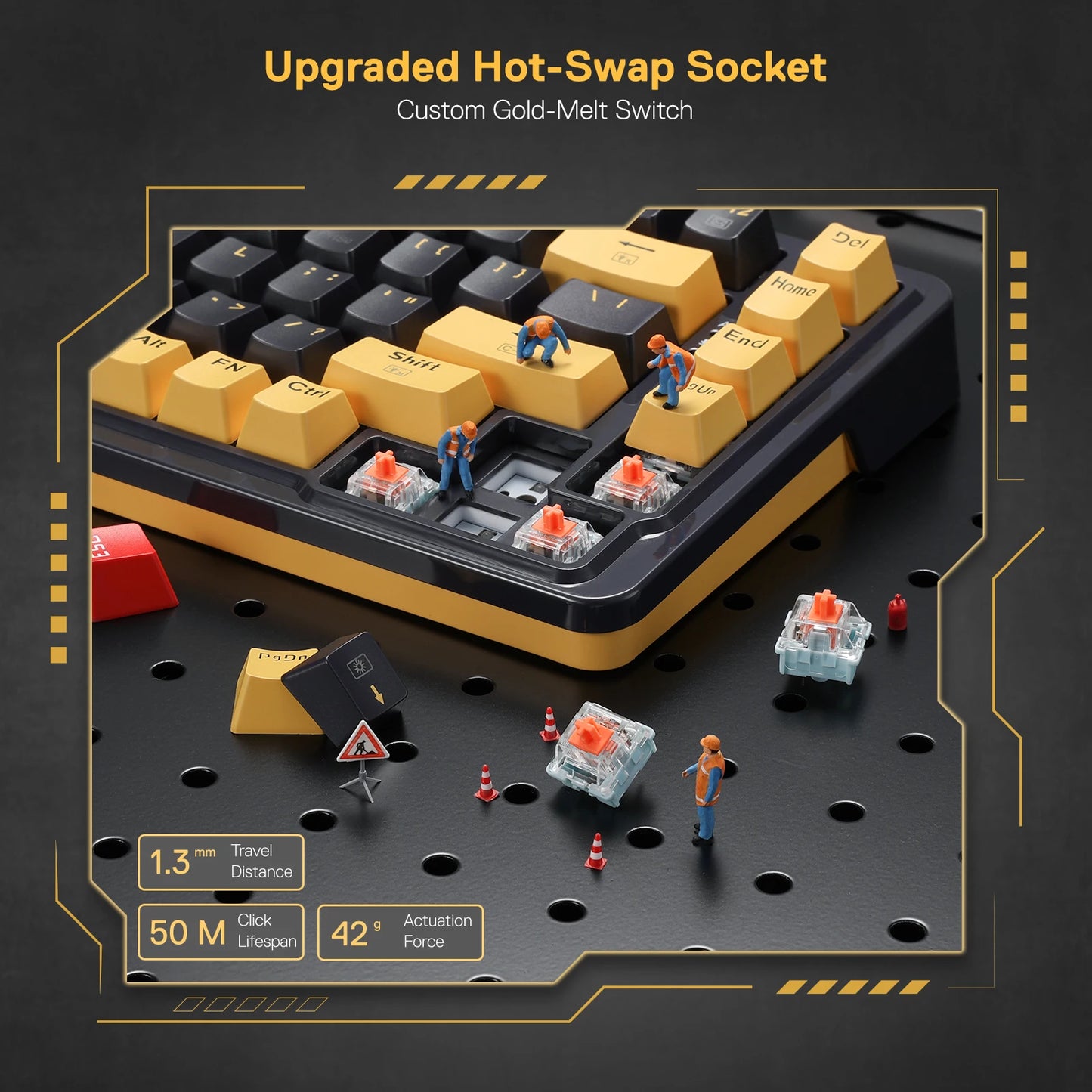 RGB Gaming Keyboard, 82 Keys Layout Hot-Swap Compact Mechanical Keyboard
