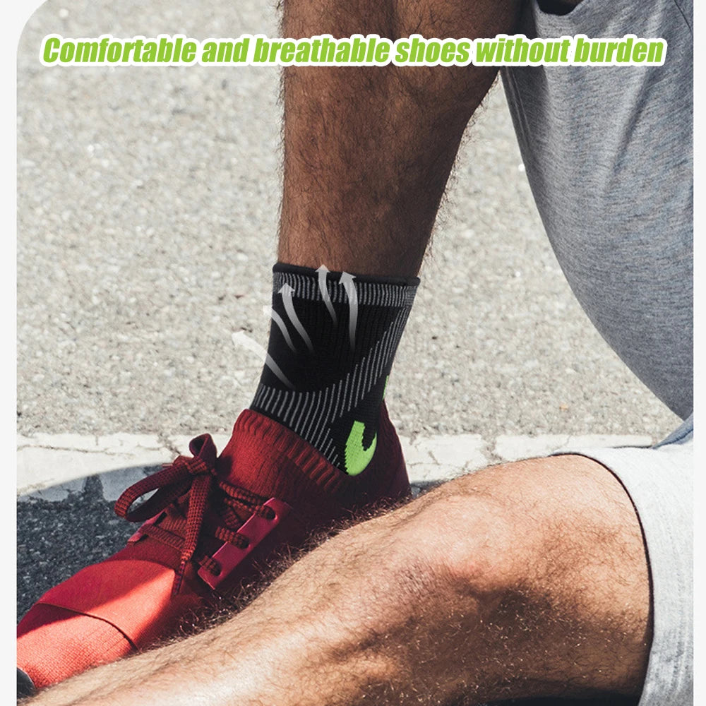 1Pcs Ankle Compression Sleeve for Women/Men,Ankle Brace for Sprained, Toeless Compression Sock for Arch & Heel Pain Relief
