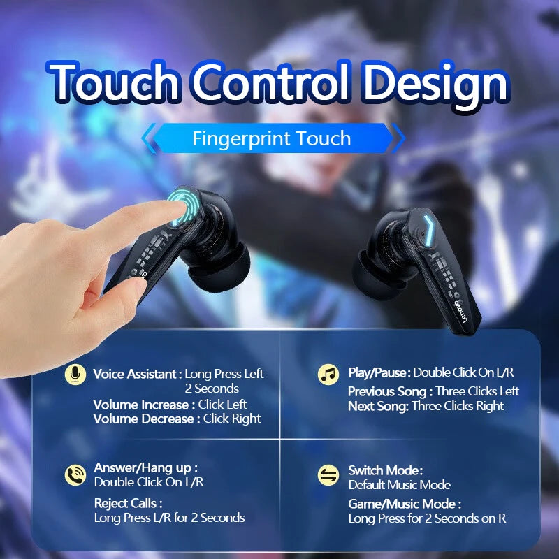 Lenovo GM2 Pro Gaming Earphones Bluetooth 5.3 Sport Headset