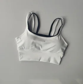 Sports Bra Women Shock-absorbing Gathering Double Breast Strap
