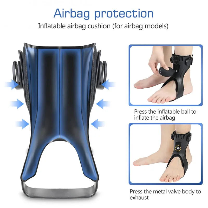 1PC AFO Drop Foot Brace Orthosis Ankle Support-With Comfortable Inflatable Airbag