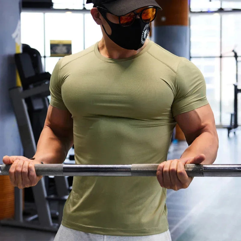 Gym T-shirt Man Plus Size Dry Fit Men's