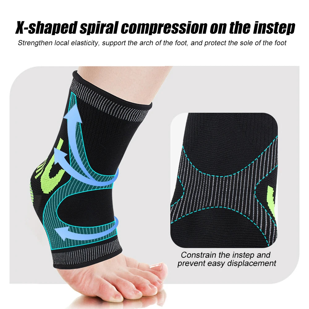 1Pcs Ankle Compression Sleeve for Women/Men,Ankle Brace for Sprained, Toeless Compression Sock for Arch & Heel Pain Relief