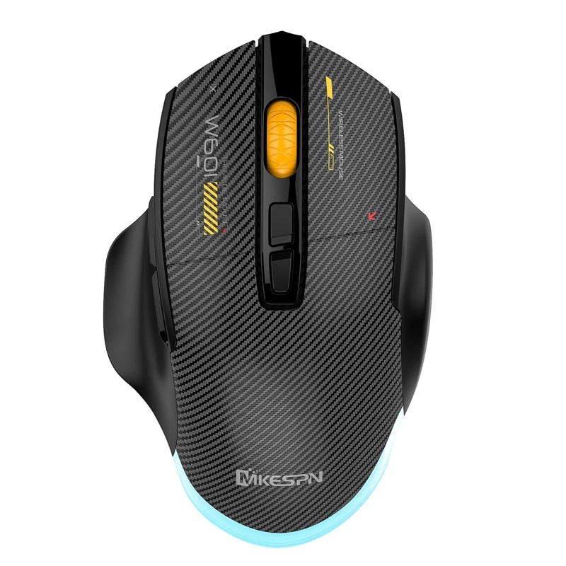 2.4G Wireless Bluetooth Wired Tri-mode Mouse Mute Button Macro Programming Carbon Fiber Gaming Mouse 500mAh 7 Keys