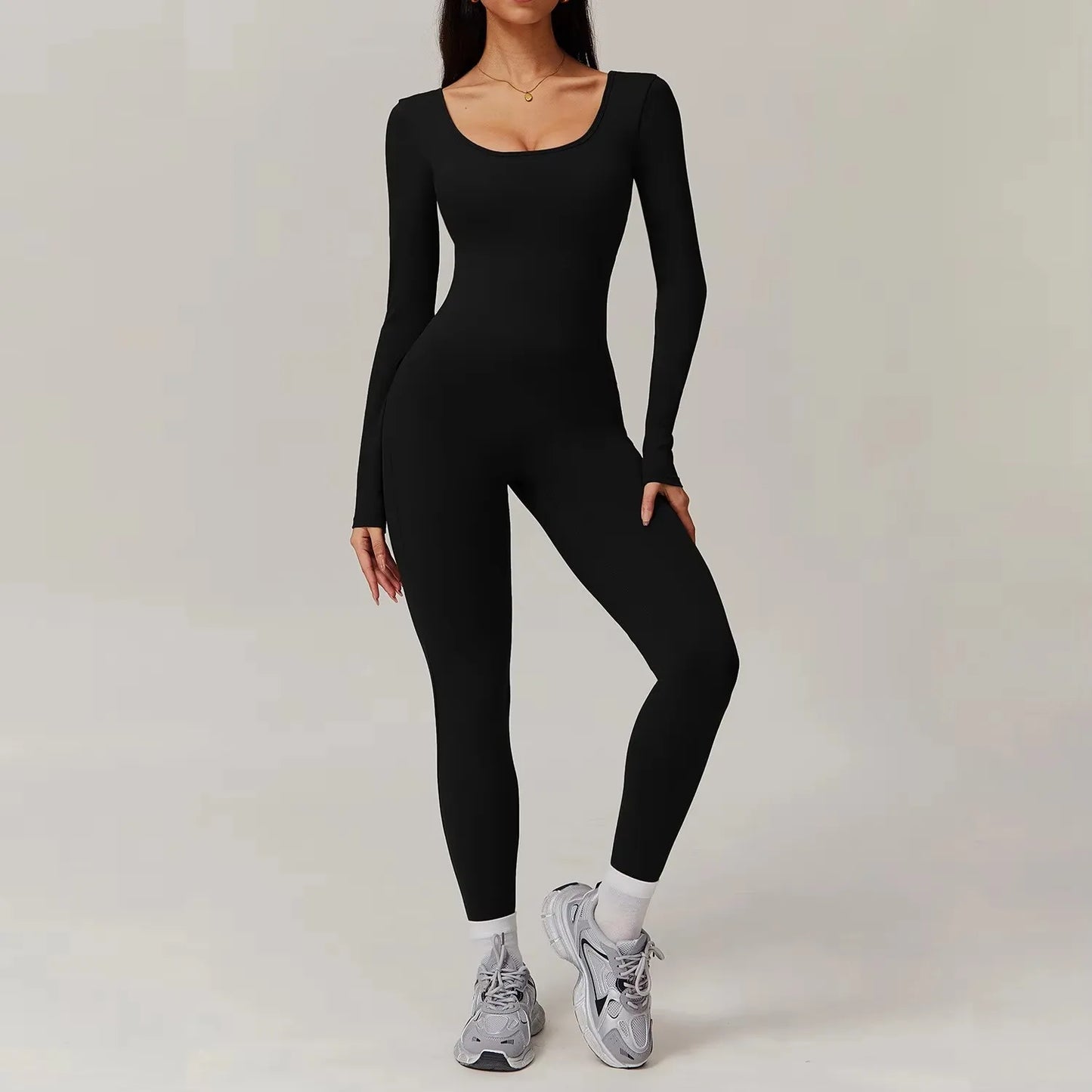 Sexy Back V Jumpsuit Gym One-Piece Suit Women Halterneck