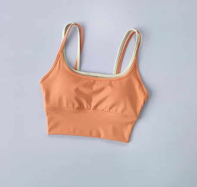 Sports Bra Women Shock-absorbing Gathering Double Breast Strap