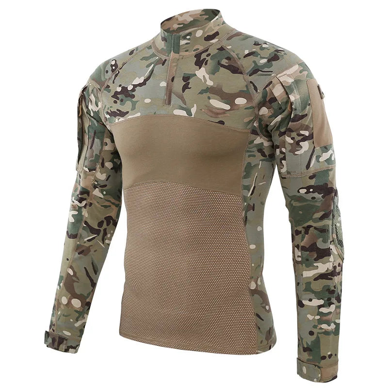 ESDY Men's Military Tactics Shirts Camouflage Frog