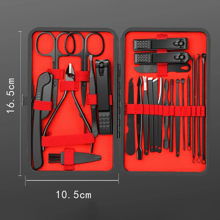 24PCS Set Professional Manicure Set Kits Stainless Steel