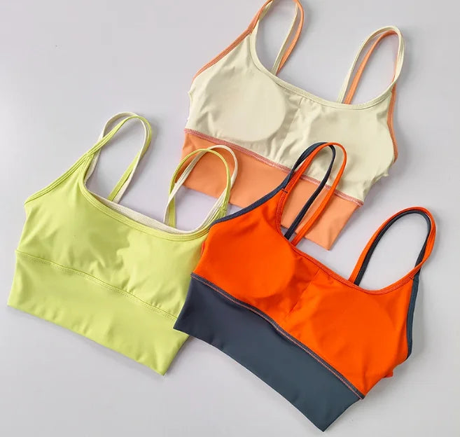 Sports Bra Women Shock-absorbing Gathering Double Breast Strap
