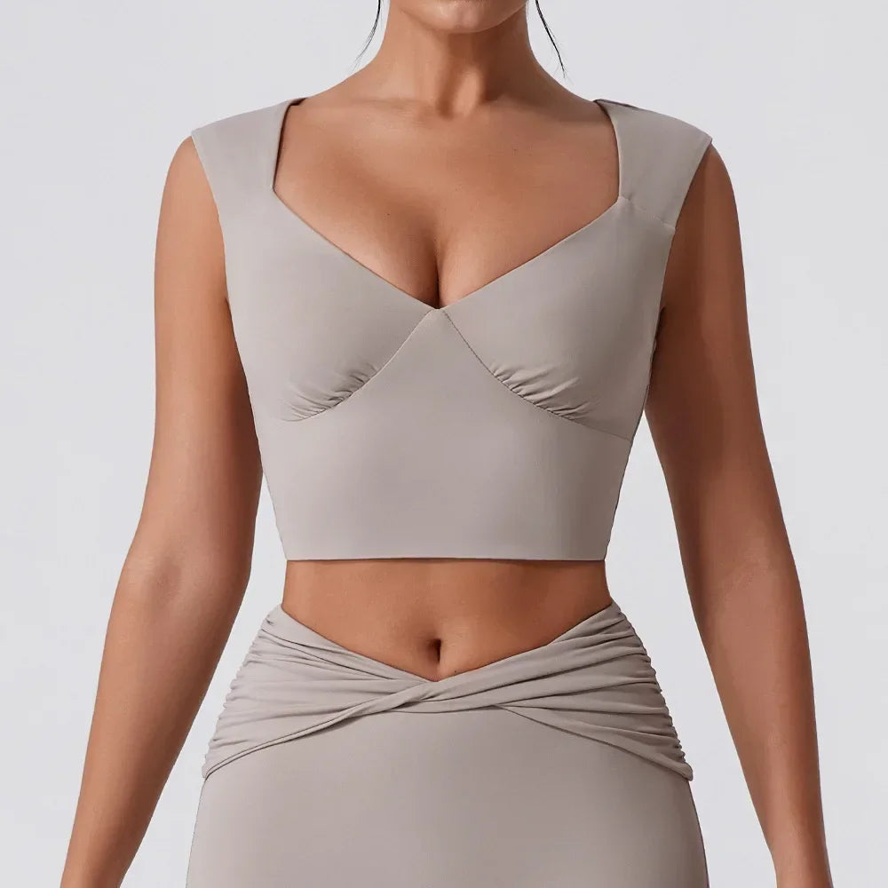 Fitness Outer Wear Quick-drying Slim-fit Fashion Yoga Top Sport Bra Active Wear
