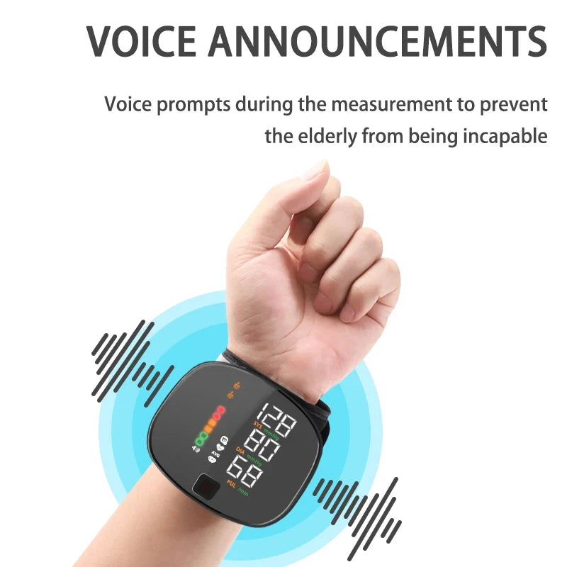 Wrist Type Blood Pressure Monitor LED Display Fast Measurement Digital Tensiometer