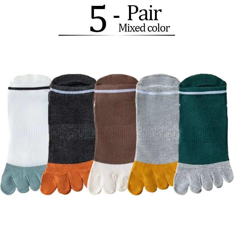 5 Pairs Man Toe Boat Socks