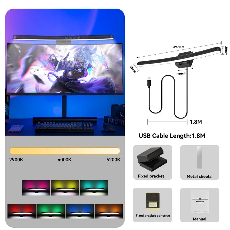 Monitor Bar LED Desk Computer Game For Pc Dimming Light