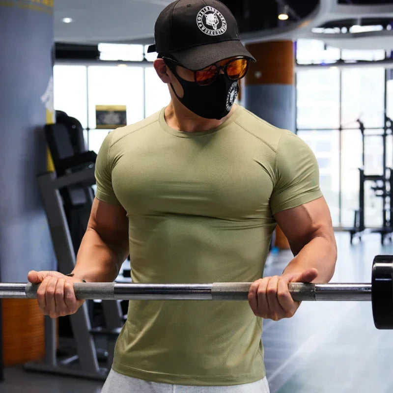 Gym T-shirt Man Plus Size Dry Fit Men's