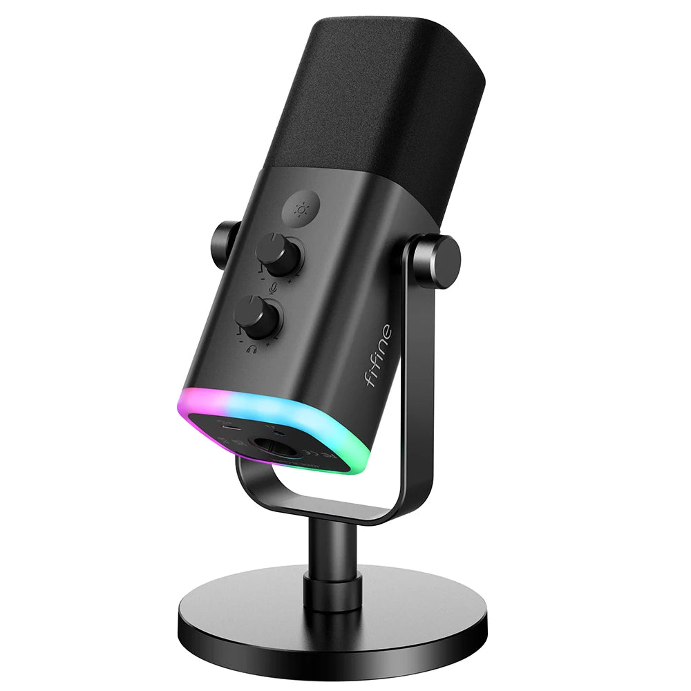 FIFINE USB/XLR Dynamic Microphone with Touch Mute Button