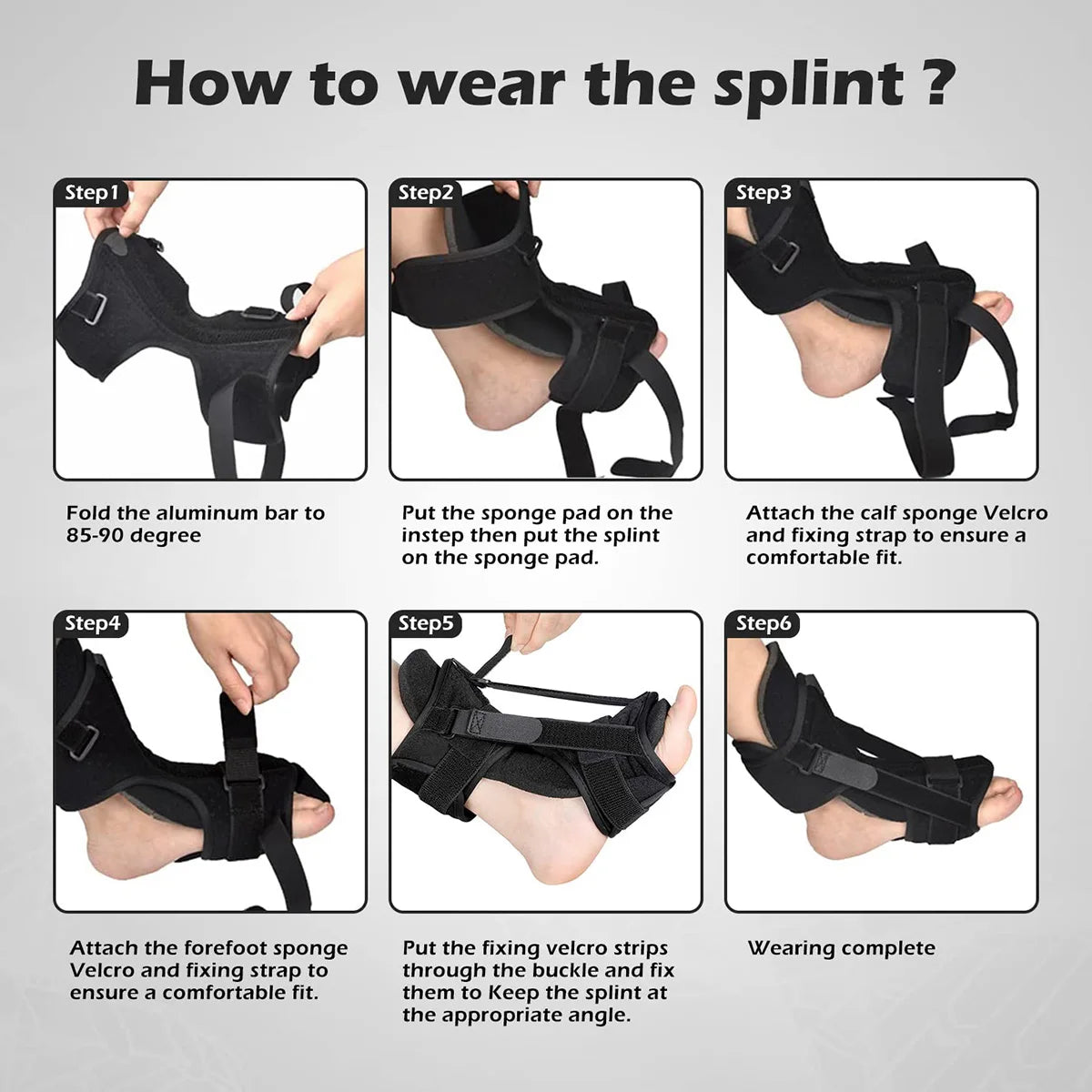 Plantar Fasciitis Night Splint Adjustable Foot Drop Orthotic Brace