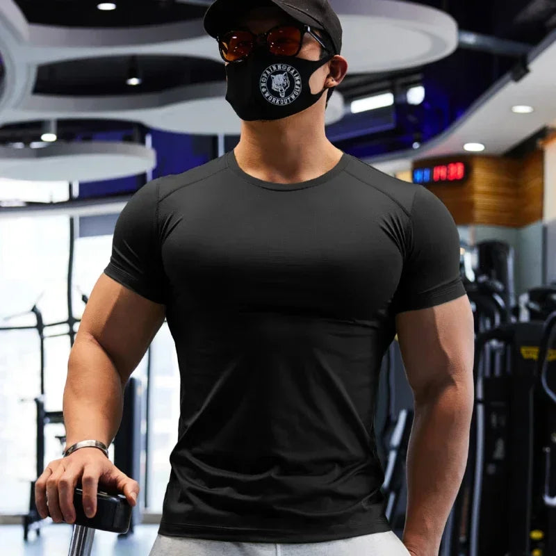 Gym T-shirt Man Plus Size Dry Fit Men's