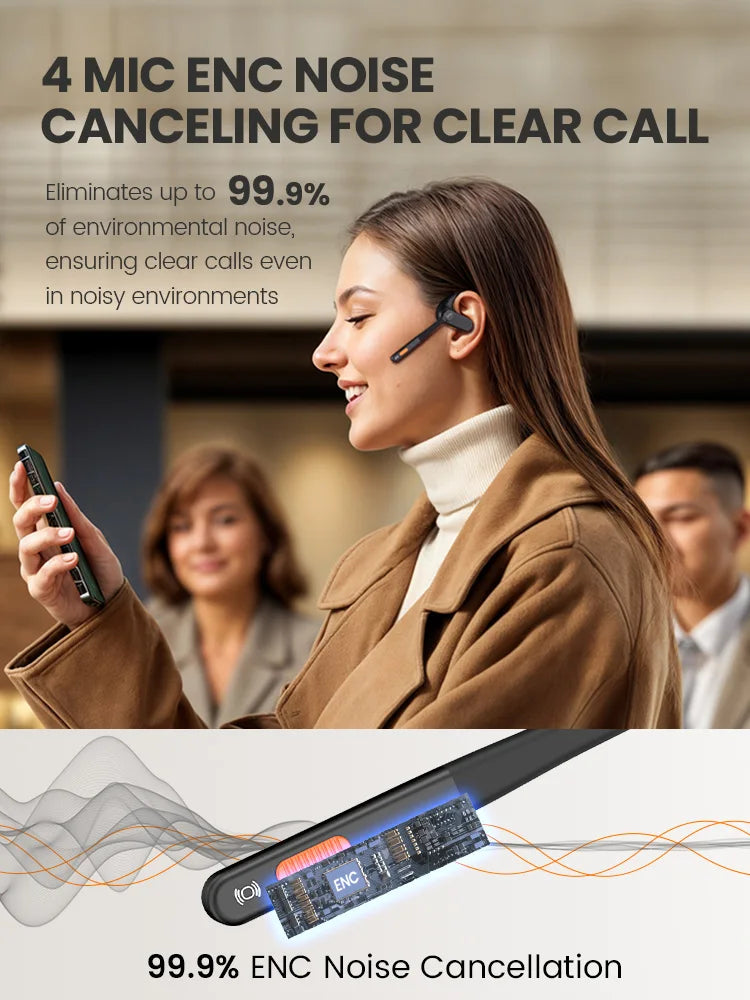 EKSA S30 Open-Ear Wireless Headphones, Air Conduction Bluetooth 5.3 Headset
