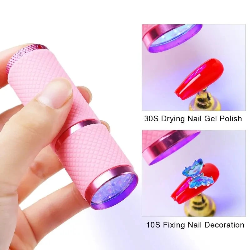 Nail Dryer Mini 9 LED Lights Flashlight UV