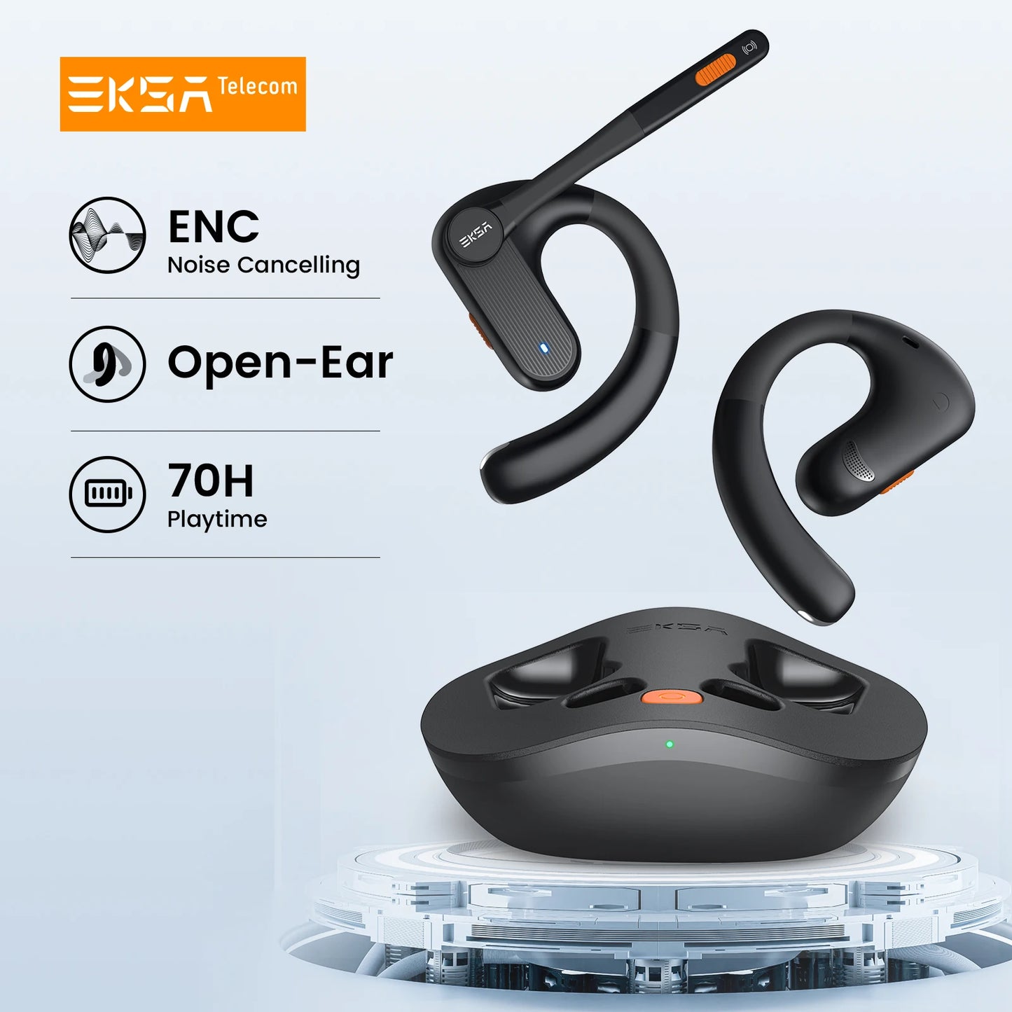 EKSA S30 Open-Ear Wireless Headphones, Air Conduction Bluetooth 5.3 Headset